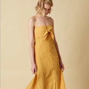 LOWEST Heart of Gold Tie Front Midi Dress